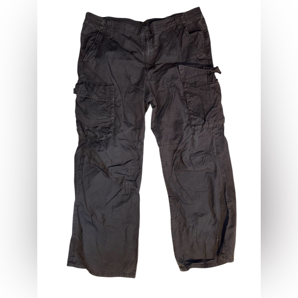 Divided Wide Leg Cargo Pants in Black